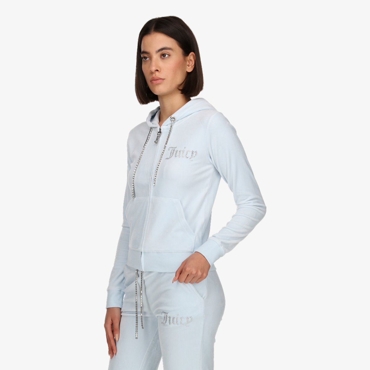 JUICY COUTURE Hanorace WOMENS BLACK VELOUR TRACK TOP 