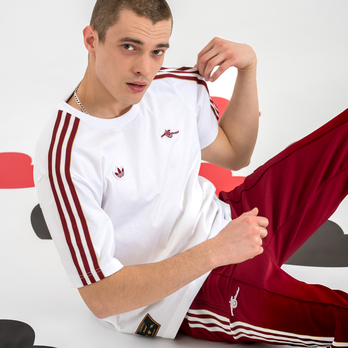 adidas ラガーシャツ 白/ボルドー M adidas ADICOLOR RUGBY POLO SHIRT WHITE （アディダス アディカラー