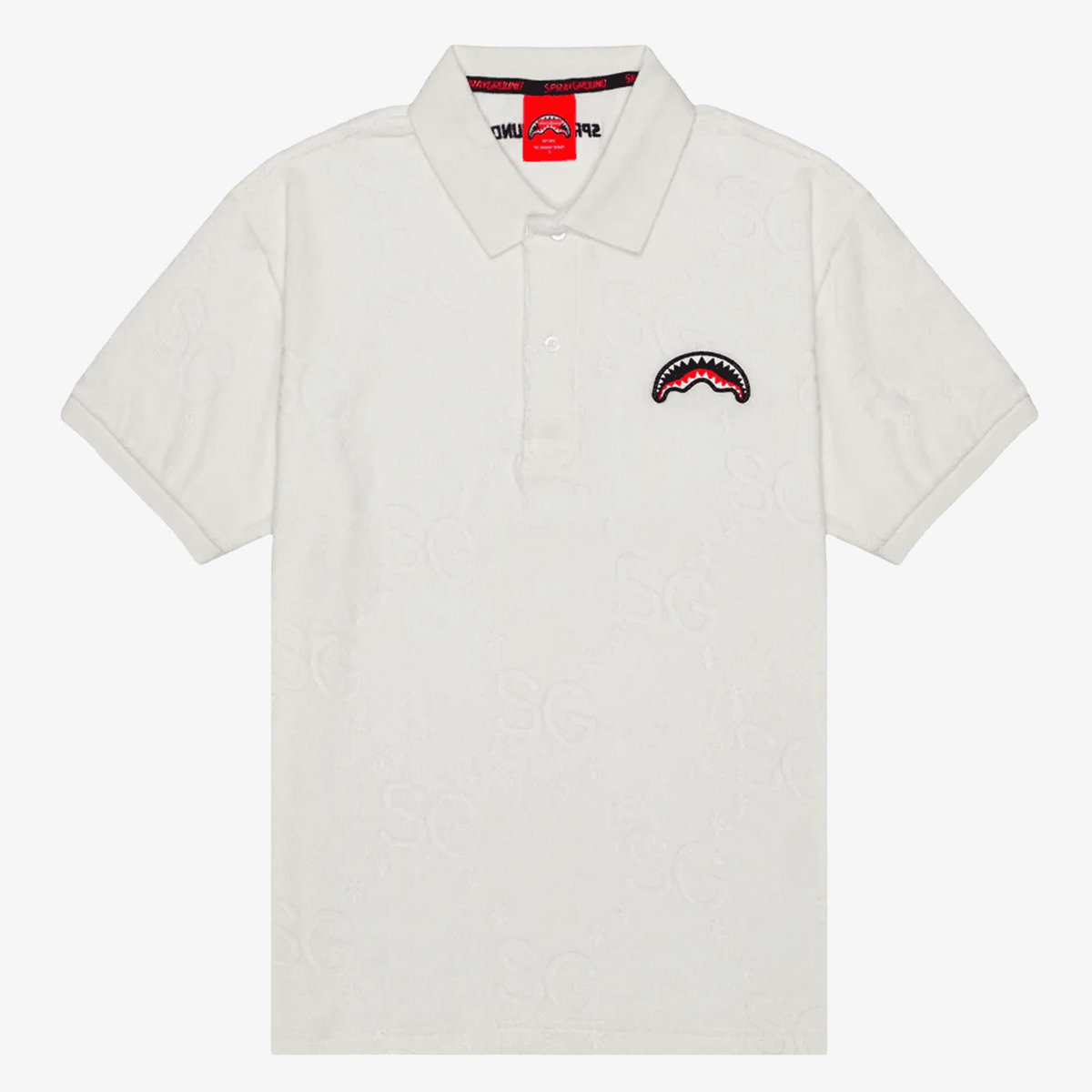 SPRAYGROUND Tricouri SG JAQUARD POLO SHIRT WHT | BuzzSneakers Romania
