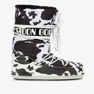 MOON BOOT Ghete MOON BOOT CLASSIC COW PRINTED BLACK/WHIT 