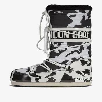 MOON BOOT Ghete MOON BOOT CLASSIC COW PRINTED BLACK/WHIT 