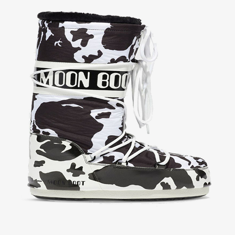MOON BOOT Ghete MOON BOOT CLASSIC COW PRINTED BLACK/WHIT 