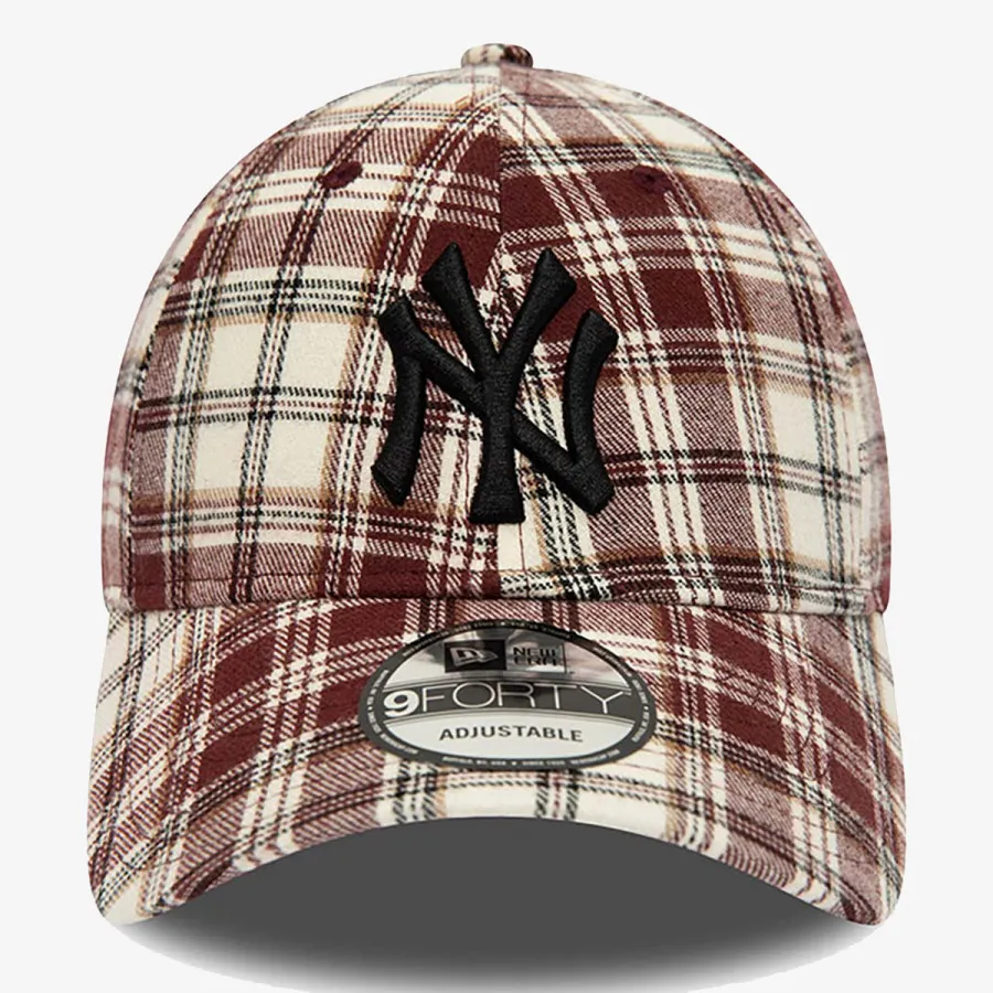 NEW ERA Sapca New York Yankees Plaid Camo Dark Purple 9FORTY Adjustable Cap 