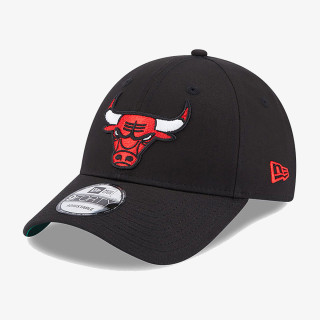 NEW ERA Sapca Chicago Bulls Team Side Patch Black 9FORTY Adjustable Cap 