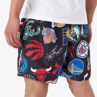 NEW ERA Pantaloni scurti NBA AOP SHORT SHORT NBAALL  BLKXMT 