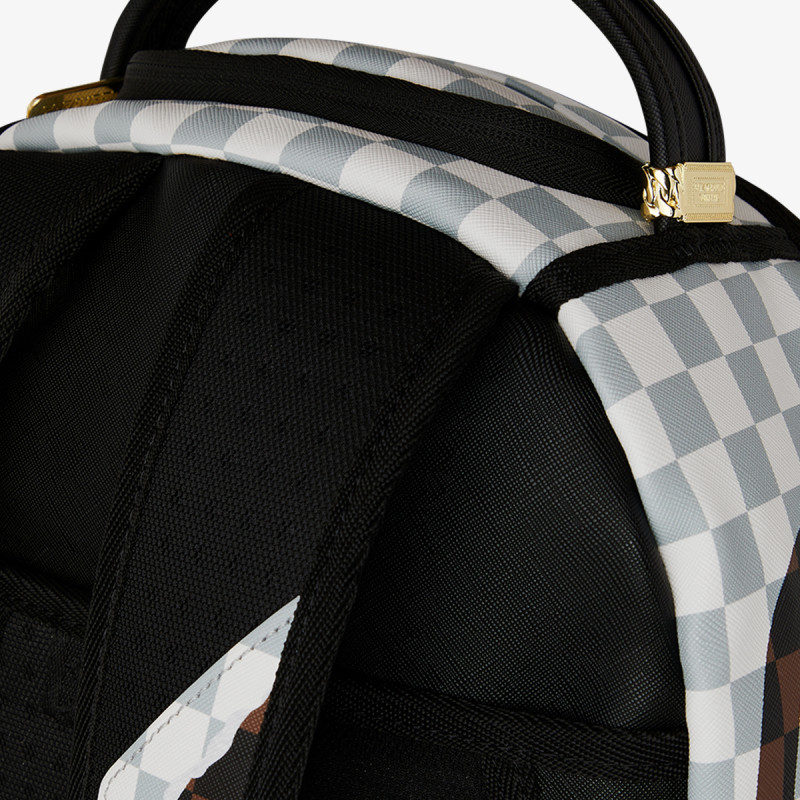 SPRAYGROUND Rucsacuri CREAM AND BROWN TEAR CHECK BACKPACK 