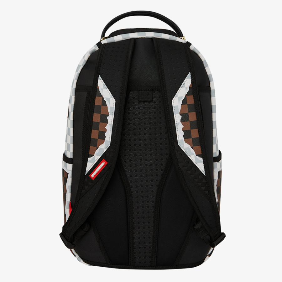 SPRAYGROUND Rucsacuri CREAM AND BROWN TEAR CHECK BACKPACK 