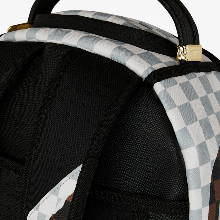 SPRAYGROUND Rucsacuri CREAM AND BROWN TEAR CHECK BACKPACK 