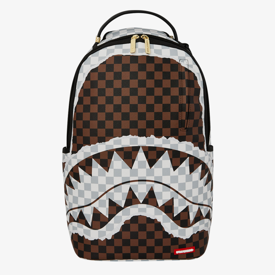 SPRAYGROUND Rucsacuri CREAM AND BROWN TEAR CHECK BACKPACK 