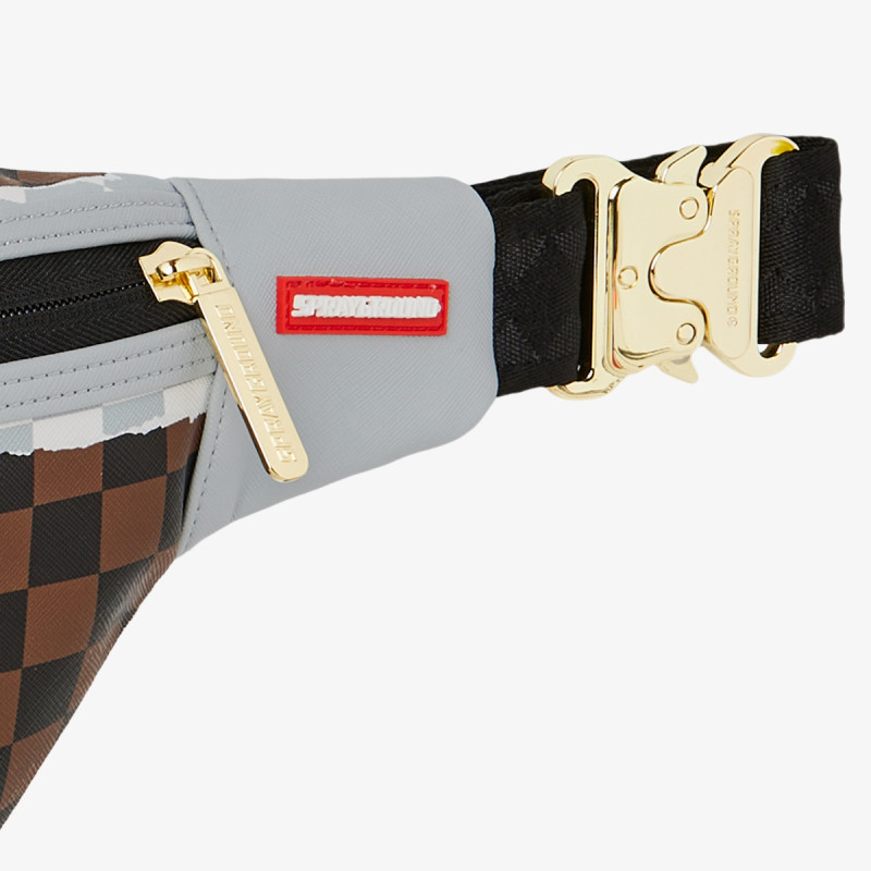 SPRAYGROUND Borsete CREAM AND BROWN TEAR CHECK CROSSBODY 
