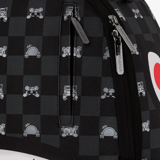 SPRAYGROUND Rucsacuri GRAY PEEKING CHARACTER CHECK BACKPACK 