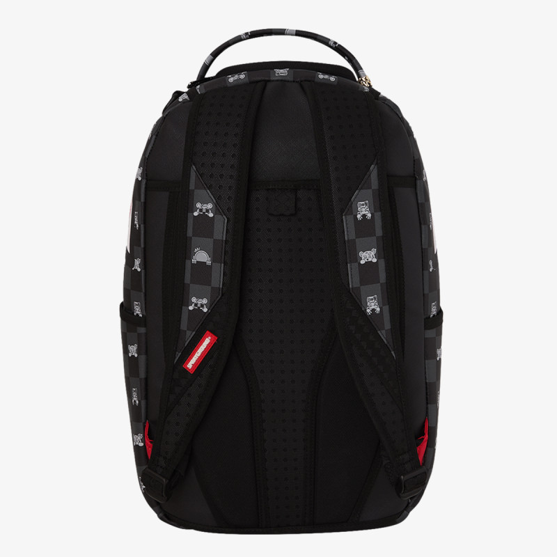SPRAYGROUND Rucsacuri GRAY PEEKING CHARACTER CHECK BACKPACK 