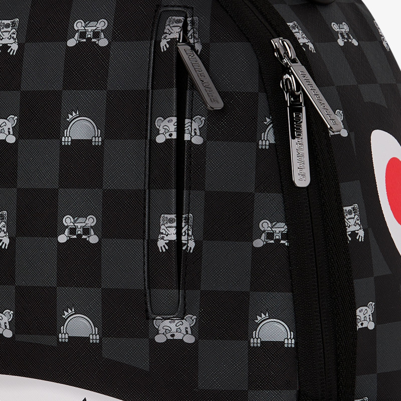SPRAYGROUND Rucsacuri GRAY PEEKING CHARACTER CHECK BACKPACK 