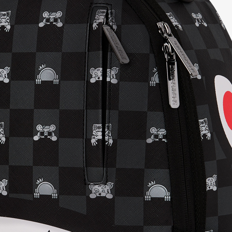 SPRAYGROUND Rucsacuri GRAY PEEKING CHARACTER CHECK BACKPACK 