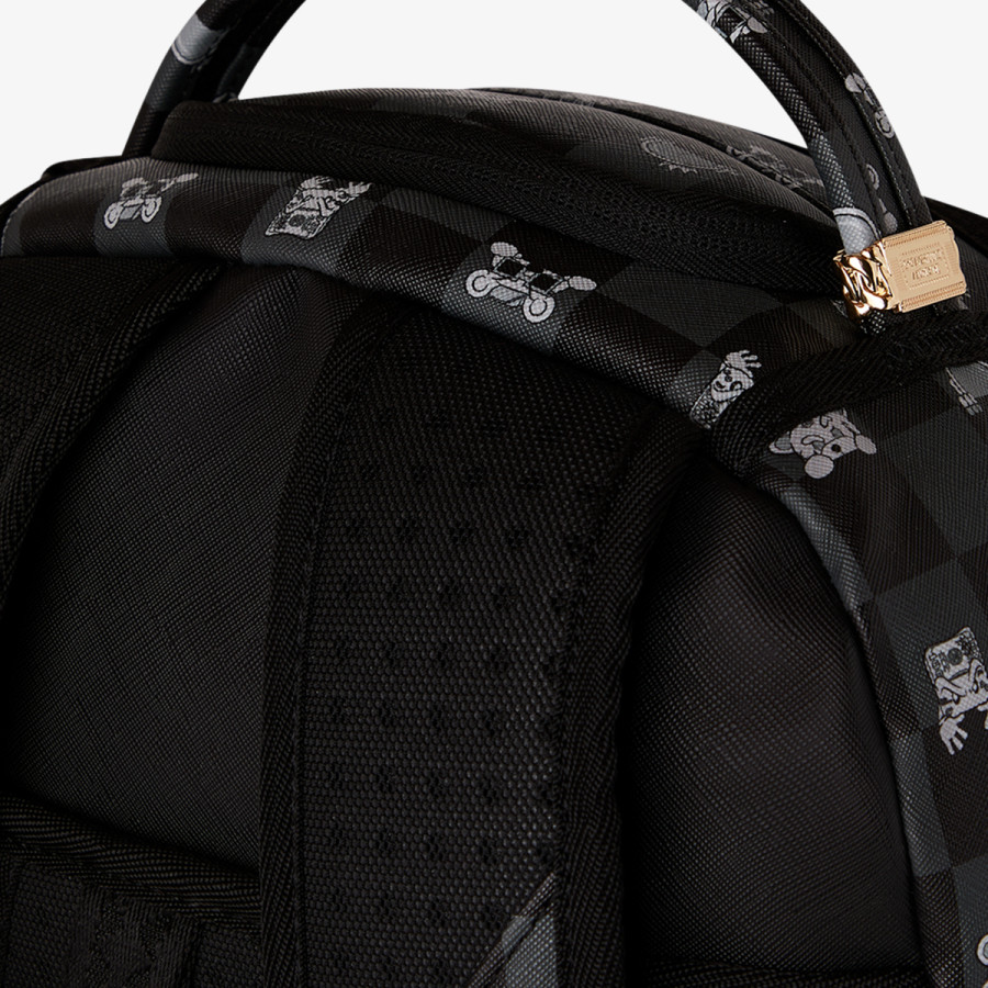 SPRAYGROUND Rucsacuri GRAY PEEKING CHARACTER CHECK BACKPACK 