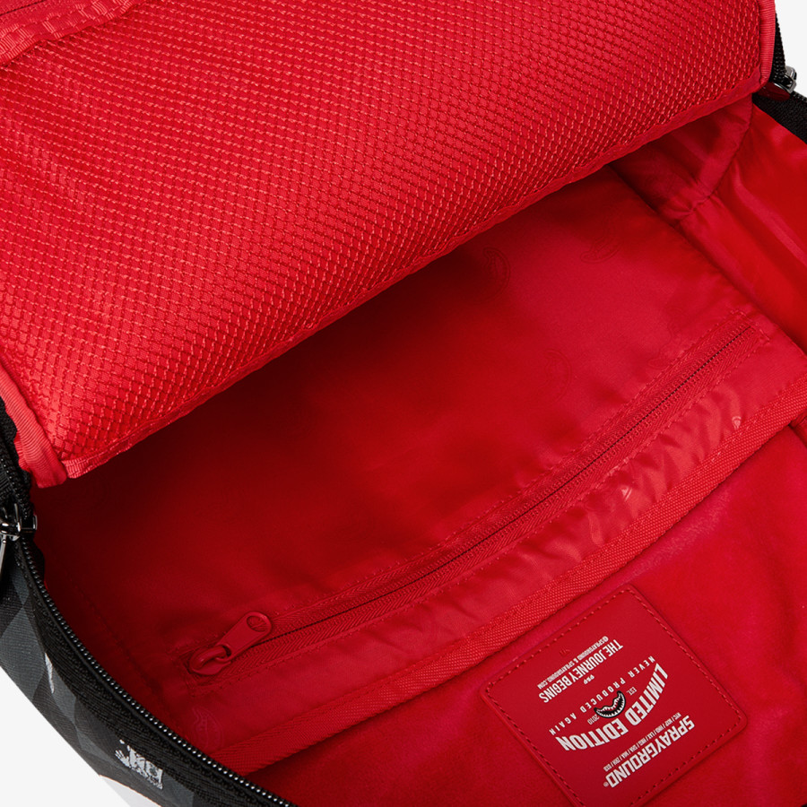 SPRAYGROUND Rucsacuri GRAY PEEKING CHARACTER CHECK BACKPACK 