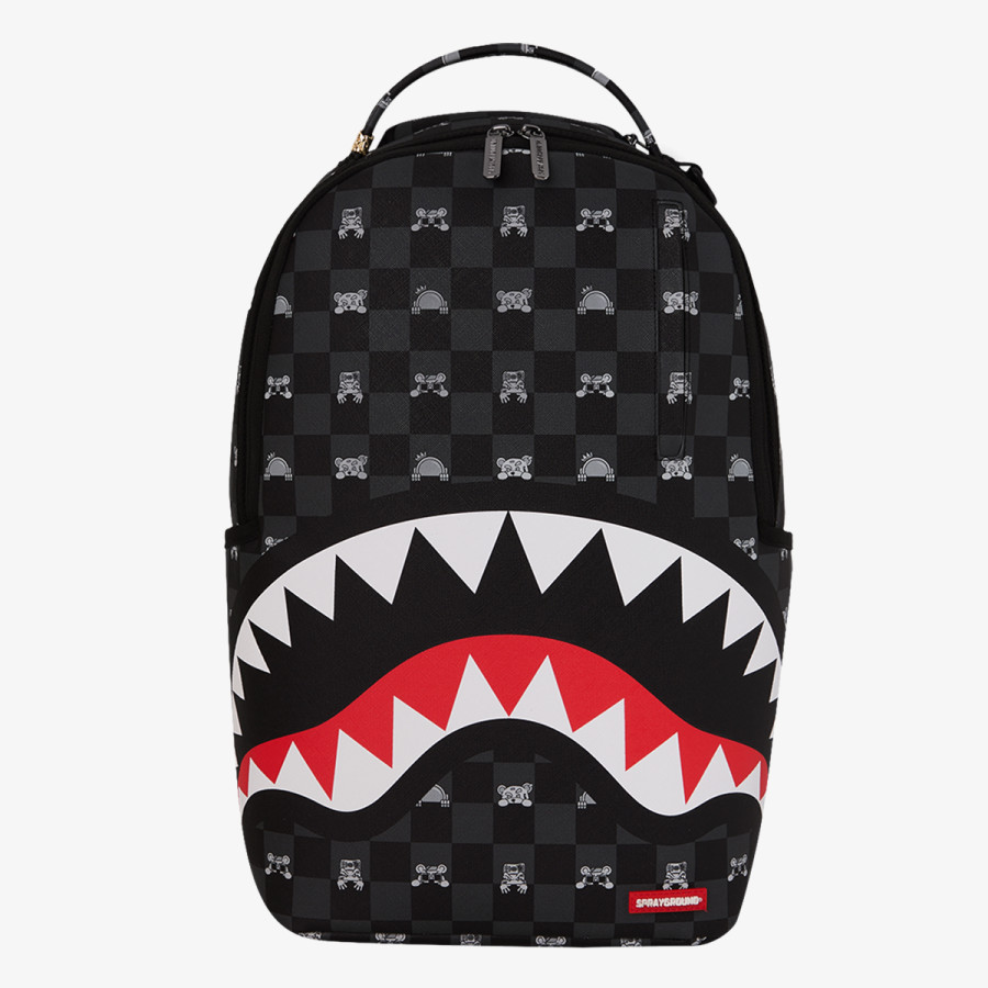 SPRAYGROUND Rucsacuri GRAY PEEKING CHARACTER CHECK BACKPACK 