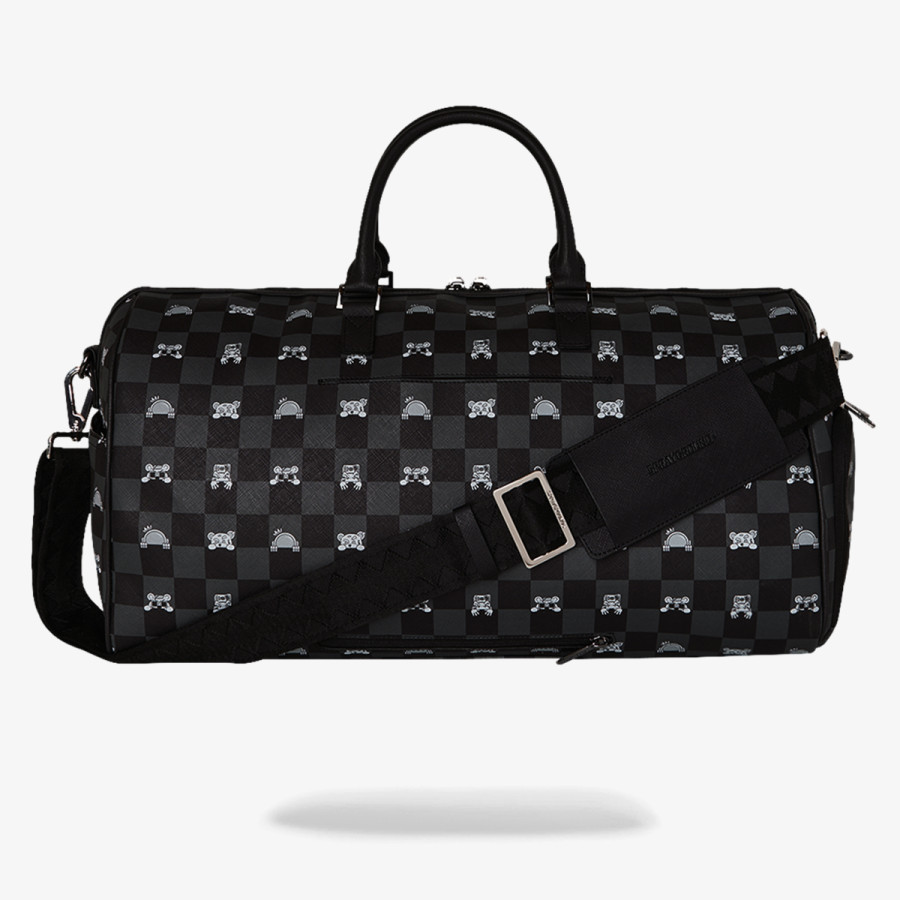 SPRAYGROUND Rucsacuri GRAY PEEKING CHARACTER CHECK DUFFLE 
