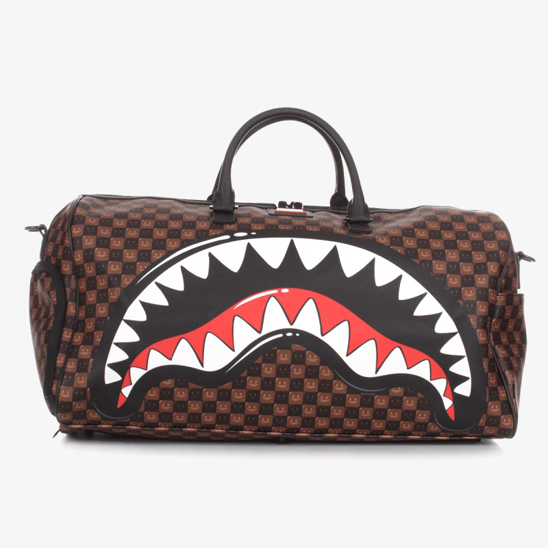 SPRAYGROUND Genti SHARKS IN PARIS WTF BUBBLE BROWN CHECK D 