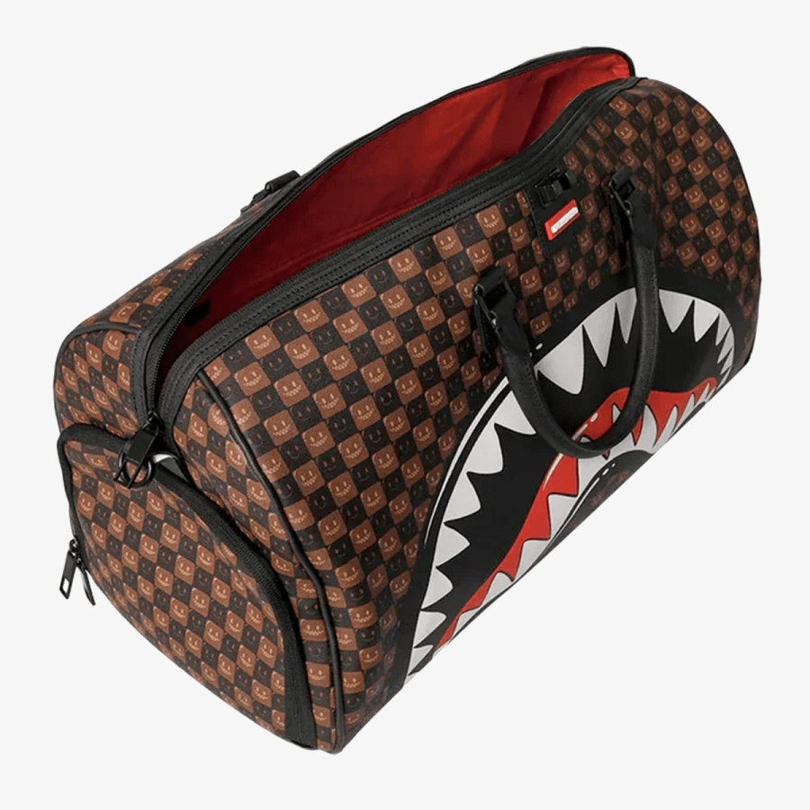 SPRAYGROUND Genti SHARKS IN PARIS WTF BUBBLE BROWN CHECK D 