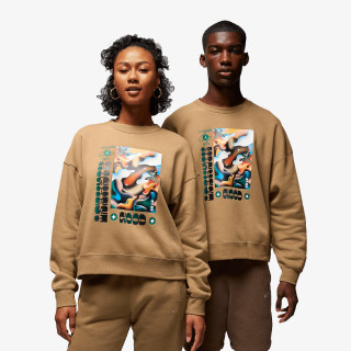 NIKE Tricouri maneca lunga W J BRKLN FLC CREW AS 