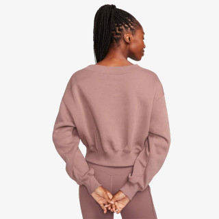 NIKE Tricouri maneca lunga W NSW PHNX FLC CROP VNECK 