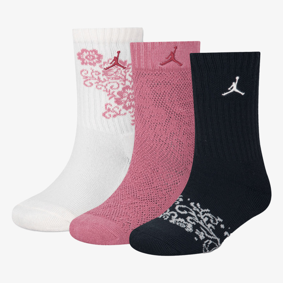 JORDAN Sosete JHG FLORAL LACE 3PK CREW 
