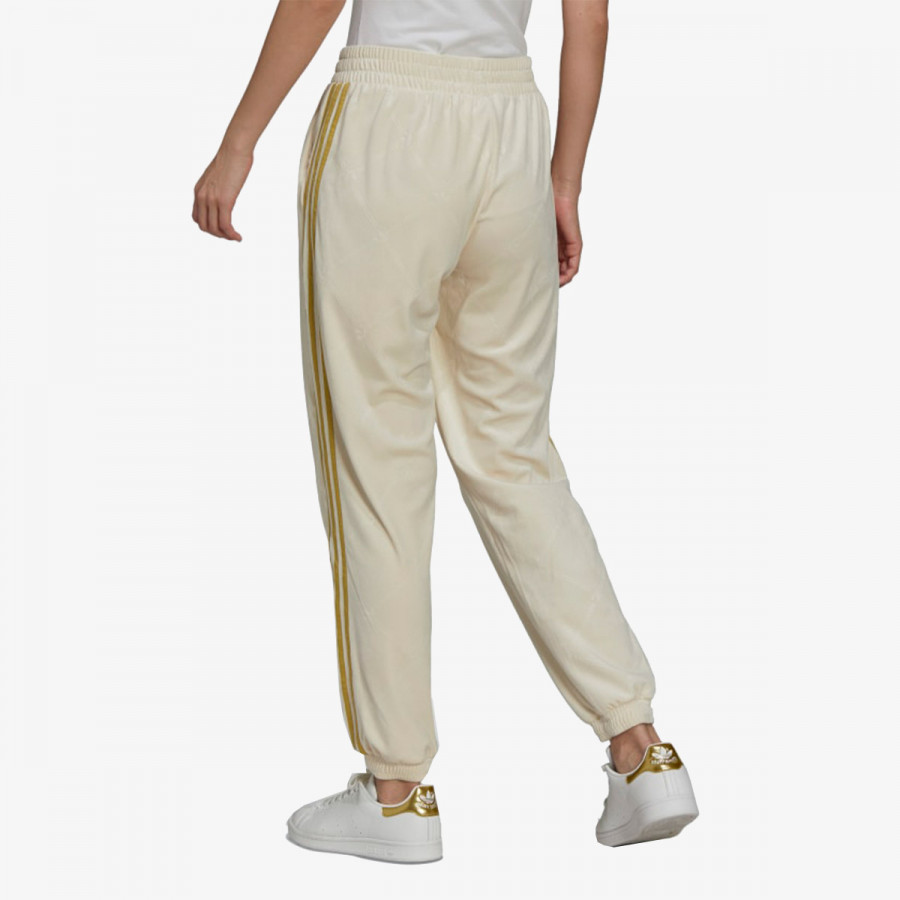 ADIDAS Pantaloni TRACK PANTS IN VELVET WITH EMBOSSED ADIDAS ORIGINALS MONOGRAM AND GOLD STRIPES<br /> 