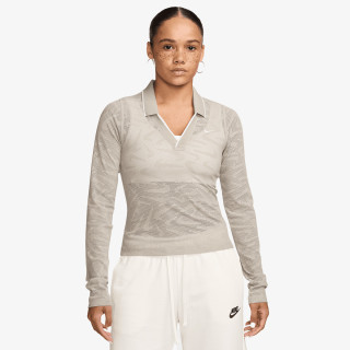 NIKE Tricouri maneca lunga W NK CHLL KNT LS STCH LACE TOP 