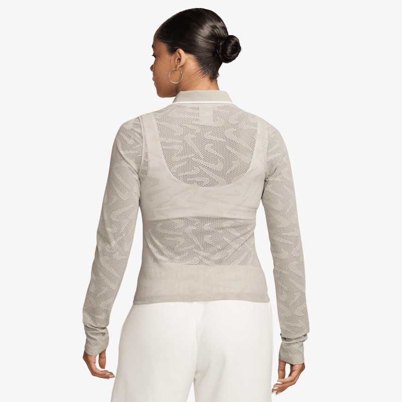 NIKE Tricouri maneca lunga W NK CHLL KNT LS STCH LACE TOP 