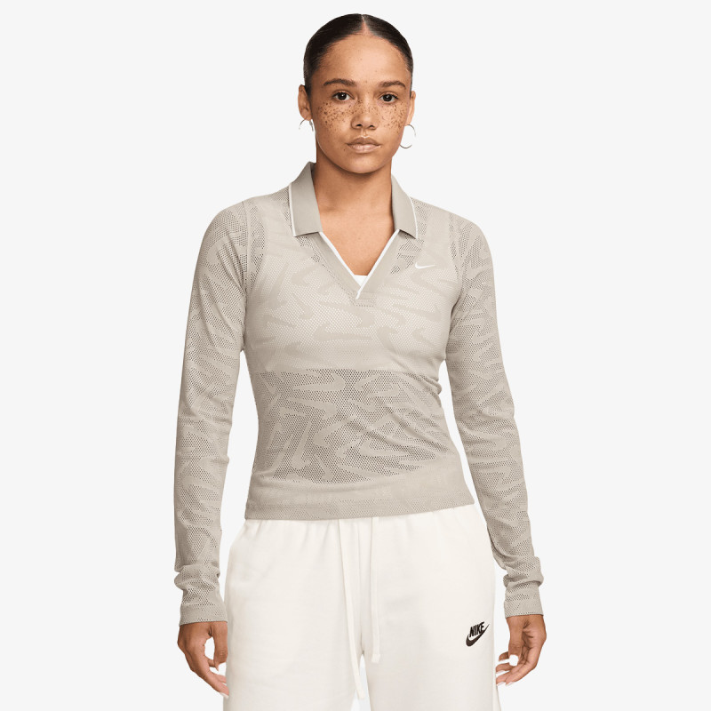 NIKE Tricouri maneca lunga W NK CHLL KNT LS STCH LACE TOP 
