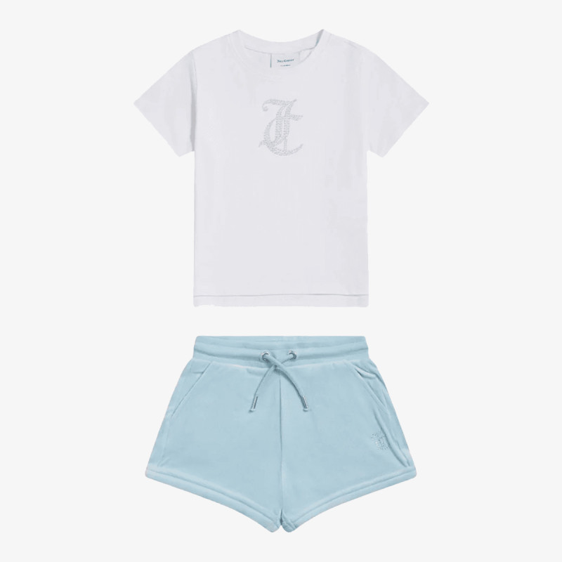 JUICY COUTURE Treninguri JC Logo Tee & Velour Short Set 