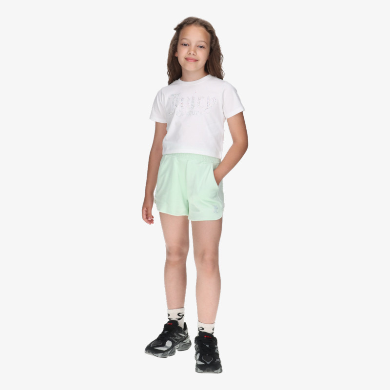 JUICY COUTURE Treninguri Shirred Waist Velour Short & Baby Tee Se 