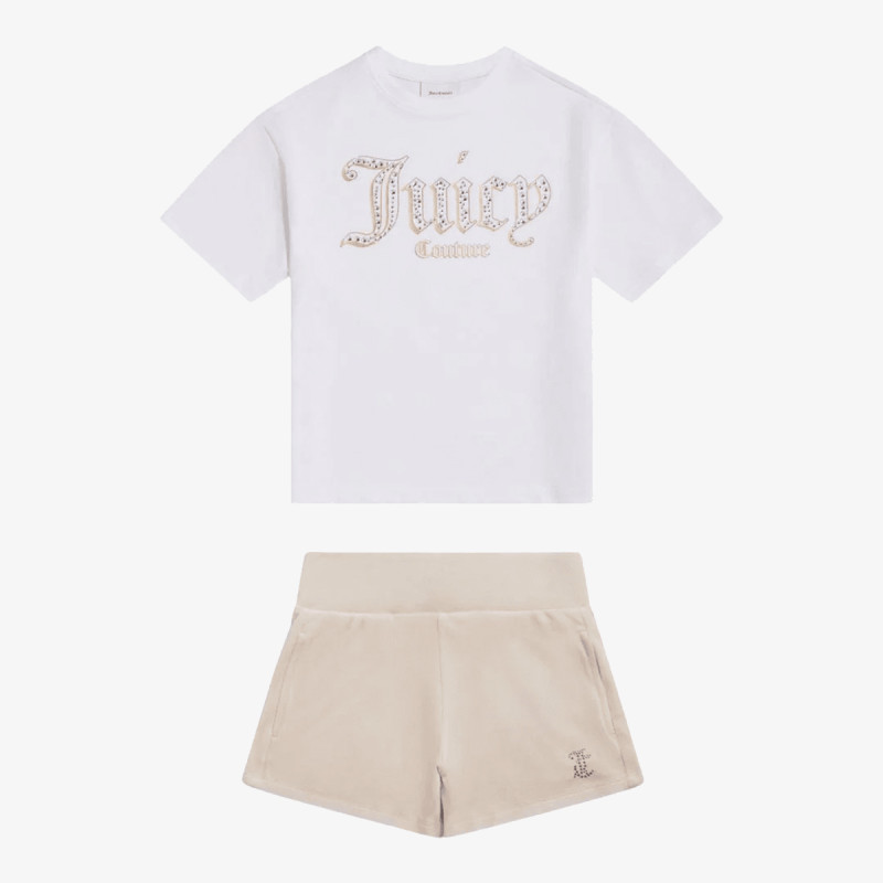 JUICY COUTURE Treninguri Oversize Tee & Velour Short Set 