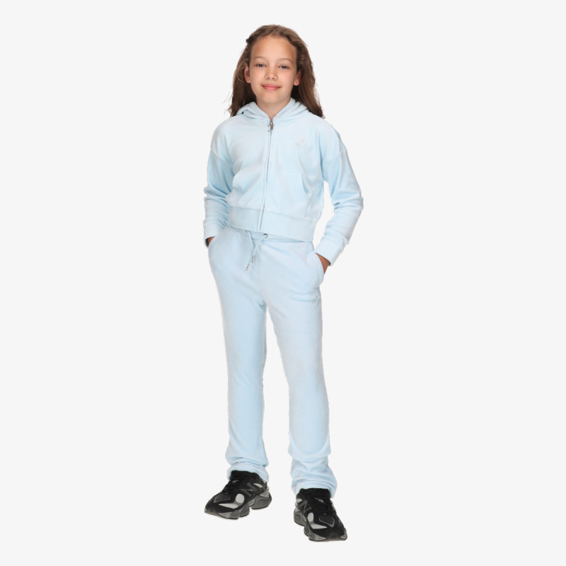 JUICY COUTURE Treninguri Cropped Velour Diamante Zip Thru & Bootc 