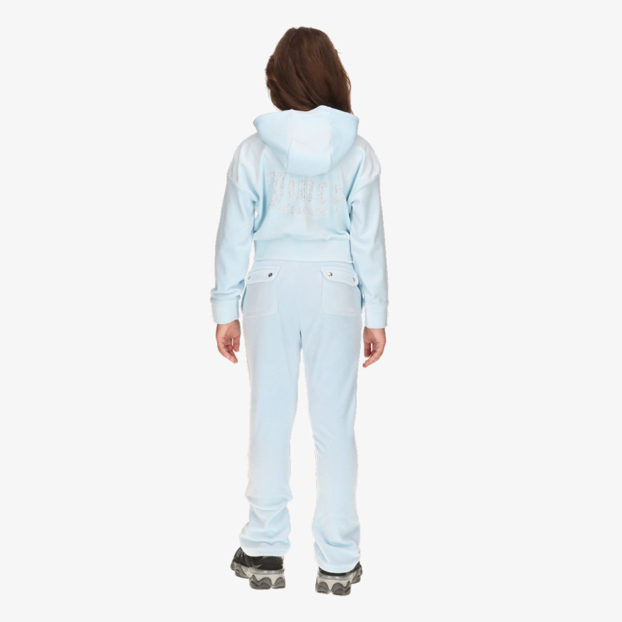 JUICY COUTURE Treninguri Cropped Velour Diamante Zip Thru & Bootc 