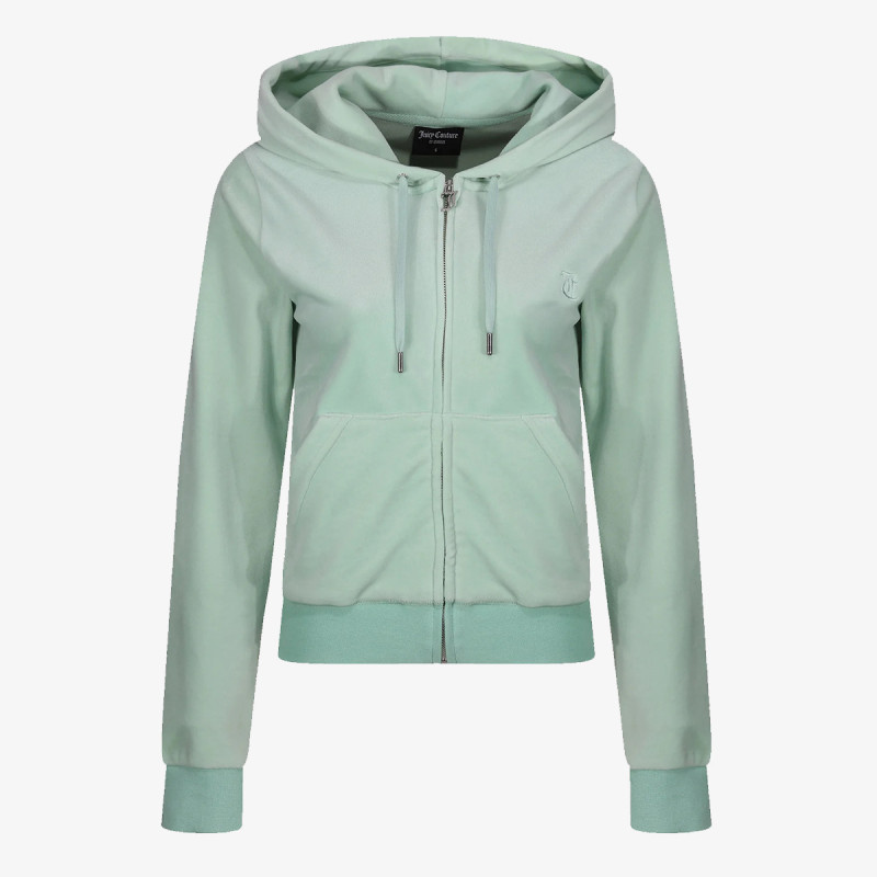 JUICY COUTURE Hanorace ZIP THROUGH HOODIE WITH  ZIP PULL &  JC 