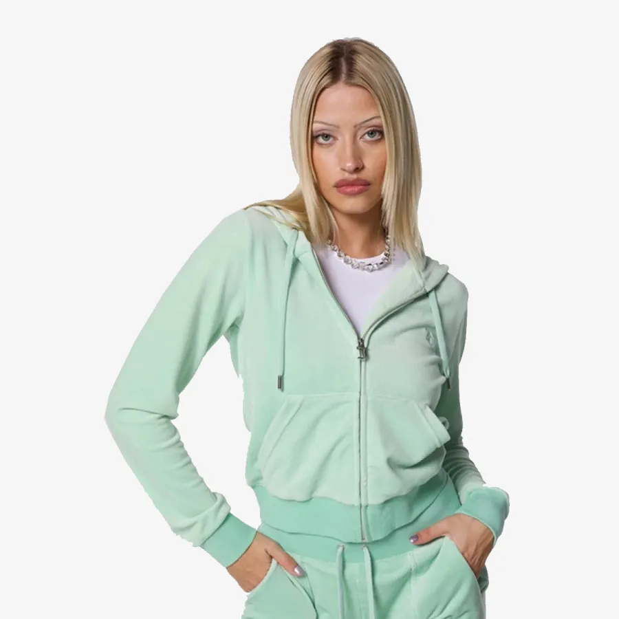 JUICY COUTURE Hanorace ZIP THROUGH HOODIE WITH  ZIP PULL &  JC 