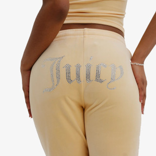 JUICY COUTURE Pantaloni de trening VELOUR TRACK PANT WITH DIAMANTE BRANDIN 