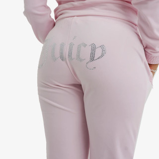 JUICY COUTURE Pantaloni de trening VELOUR TRACK PANT WITH DIAMANTE BRANDIN 