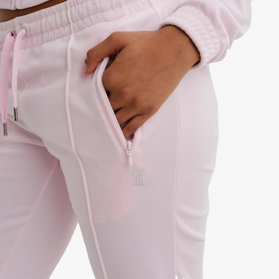 JUICY COUTURE Pantaloni de trening VELOUR TRACK PANT WITH DIAMANTE BRANDIN 