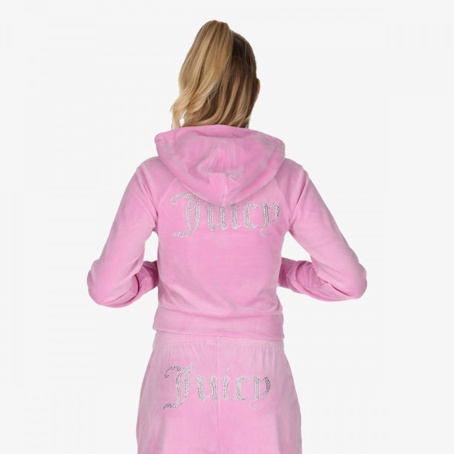 JUICY COUTURE Hanorace ORCHID PINK VELOUR DIAMANTE HOODIE<br /> 