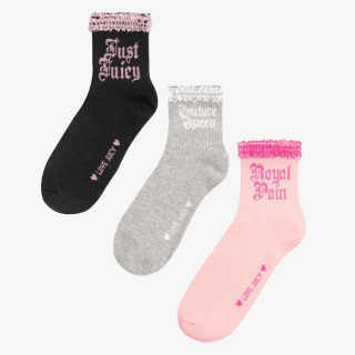 JUICY COUTURE Sosete 3 PK LACE SOCKS 