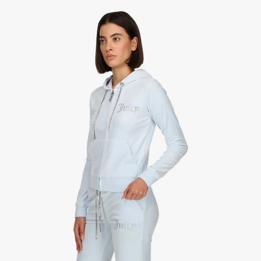 JUICY COUTURE Hanorace WOMENS BLACK VELOUR TRACK TOP 