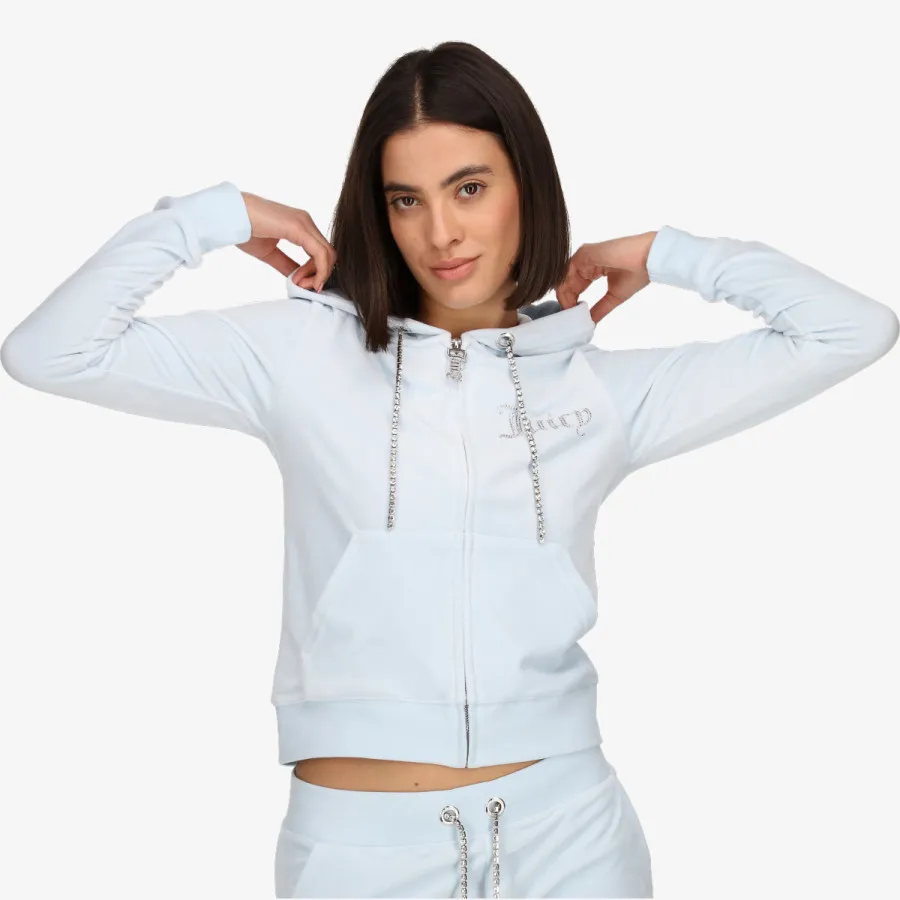 JUICY COUTURE Hanorace WOMENS BLACK VELOUR TRACK TOP 