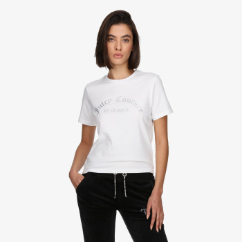 JUICY COUTURE Tricouri BLACK ARCHED DIAMANTE GIRLFRIEND TEE 