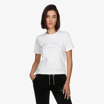 JUICY COUTURE Tricouri BLACK ARCHED DIAMANTE GIRLFRIEND TEE 