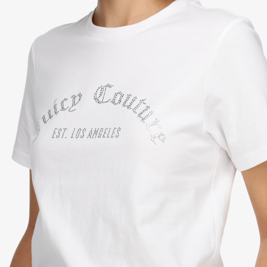 JUICY COUTURE Tricouri BLACK ARCHED DIAMANTE GIRLFRIEND TEE 