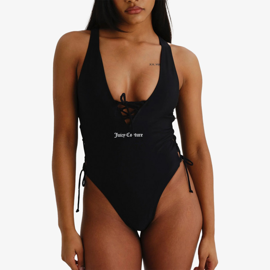 JUICY COUTURE COSTUM BAIE ( INTREG) ONE PIECE SWIMSUIT WITH LATTICE DETAIL 