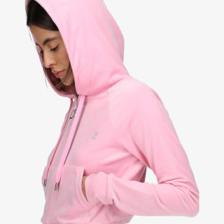 JUICY COUTURE Hanorace BLACK DIAMANTE VELOUR ZIP-THROUGH HOODIE 